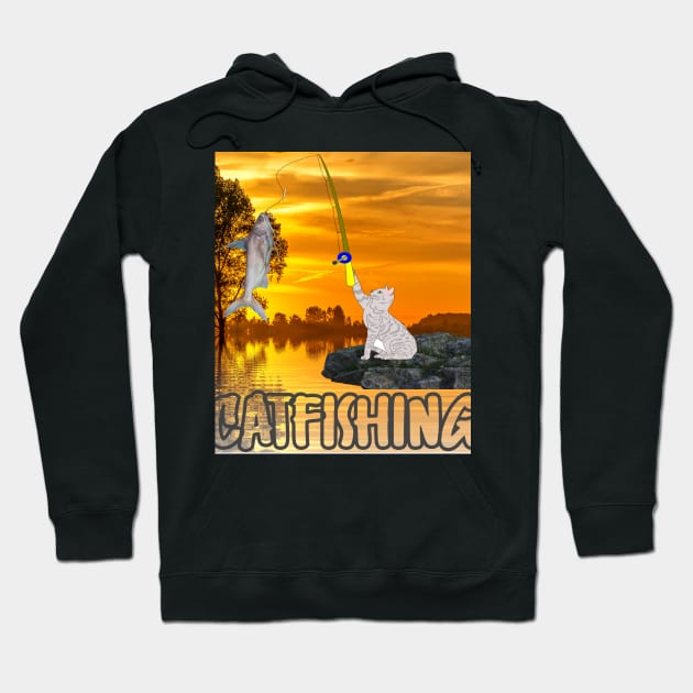 A cat on catfishin Hoodie by Mkt design